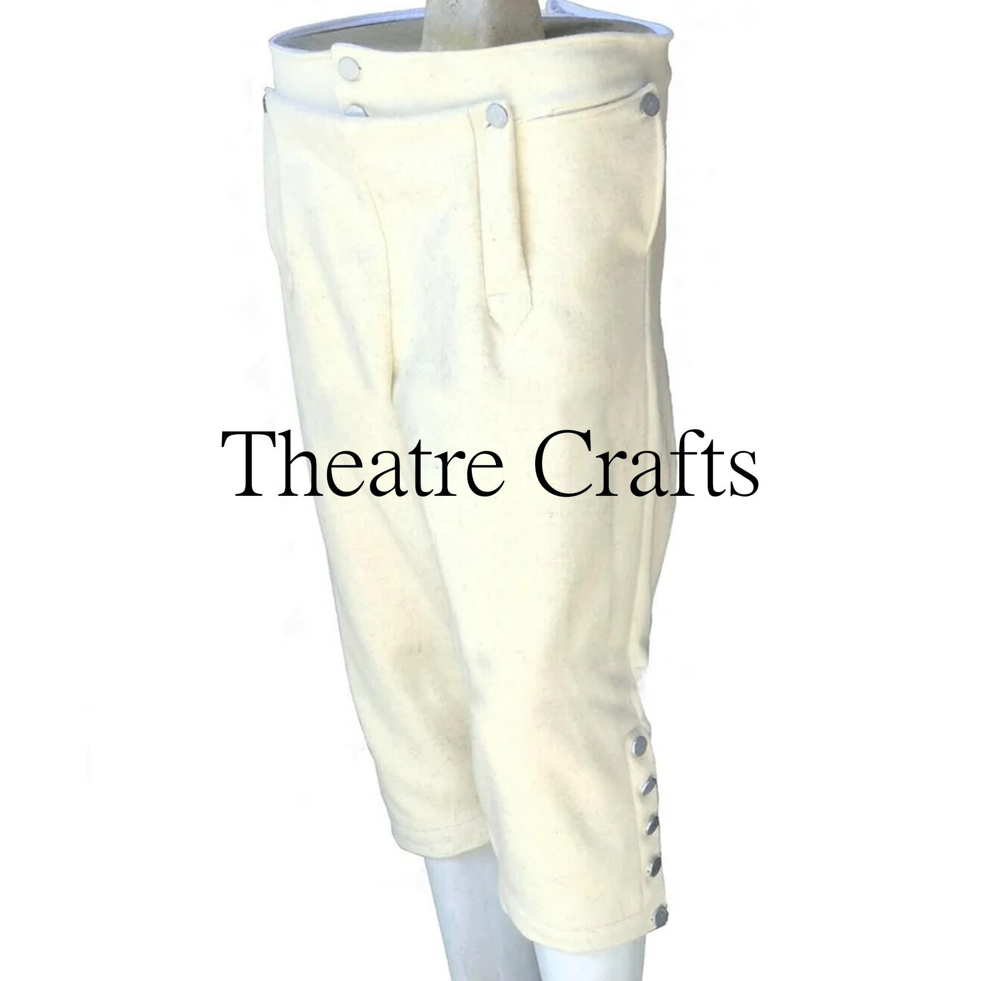 18Th Century Wool Breeches, Revolutionary War Breeches, Colonial Breeches, Fall Front Breeches, Regimental Breaches Men White Wool Breeches