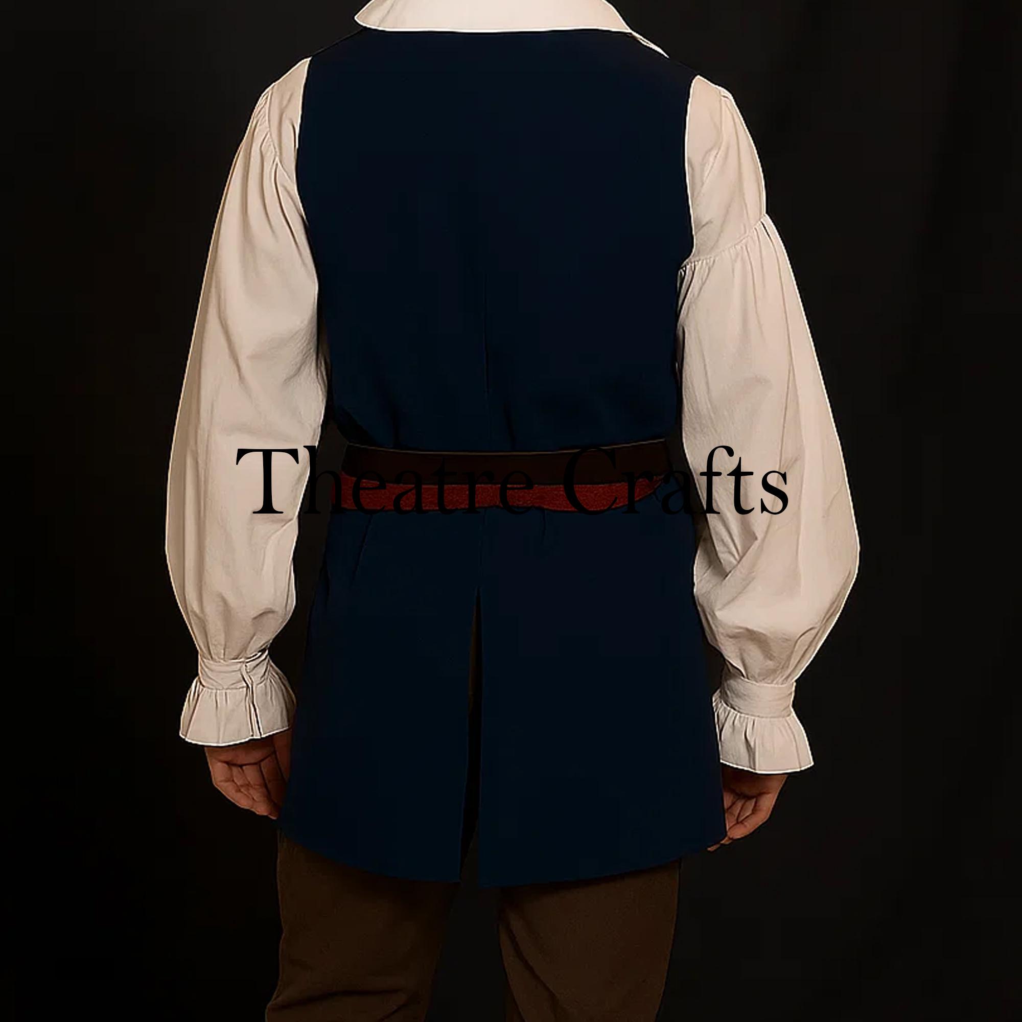 Pantalon Pirate Jack Sparrow - Culotte Large Coton Bleu, Costume Cosplay Pirates Des Caraïbes, Tailles M L XL