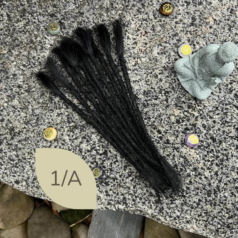 Human Hair Dreadlock Extensions: Crochet Locs, 10 Pcs, 13 different colours image 2
