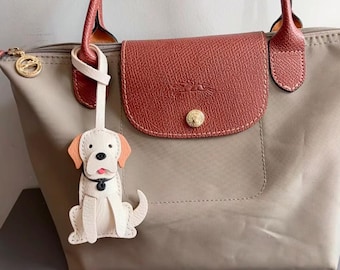 Benutzerdefinierte Labrador Leder Taschenanhänger Handgefertigte Leder Hund Taschenanhänger Handtasche und Geldbörse Charme Süßer Welpe Schlüsselanhänger Leder Geschenk für sie