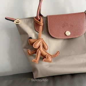 Custom Leather Dog Bag Charm Handmade Leather Dog Bag Charm Handbag and Purse Charm Cute Puppy Keychain Leather Gift Gift for her
