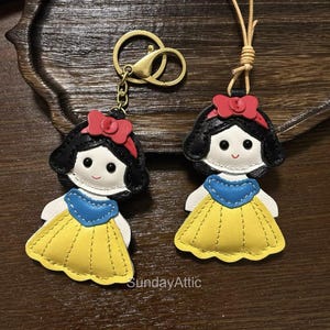 Leather cute Bag Charm Handmade Leather Bag accessory Handbag and Purse Charm Cute Animate Keychain Leather Gift Gift for her