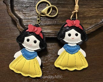 Leather cute Bag Charm Handmade Leather Bag accessory Handbag and Purse Charm Cute Animate Keychain Leather Gift Gift for her