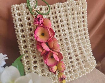 Blumen-Leder-Taschen-Charme-handgefertigte Leder-Blumen-Halsketten-Handtaschen- und Geldbeutel-Charme- nette Blume Keychain Leder-Geschenk-Geschenk für sie