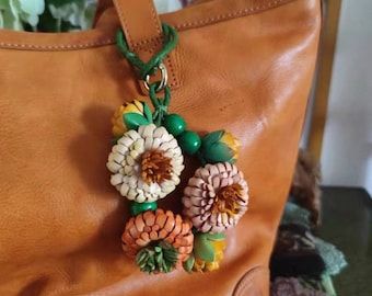 Blumen-Leder-Taschen-Charme-handgefertigte Leder-Blumen-Halsketten-Handtaschen- und Geldbeutel-Charme- nette Blume Keychain Leder-Geschenk-Geschenk für sie