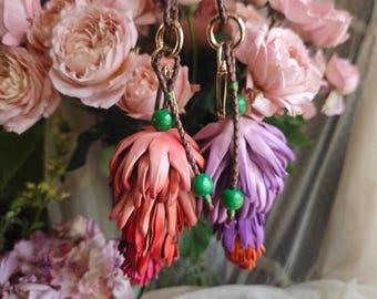 Blumen-Leder-Taschen-Charme-handgefertigte Leder-Blumen-Halsketten-Handtaschen- und Geldbeutel-Charme- nette Blume Keychain Leder-Geschenk-Geschenk für sie