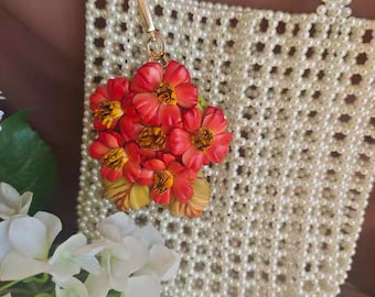 Blumen-Leder-Taschen-Charme-handgefertigte Leder-Blumen-Halsketten-Handtaschen- und Geldbeutel-Charme- nette Blume Keychain Leder-Geschenk-Geschenk für sie
