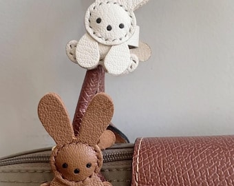 Custom Leather Rabbit bag Charm rabbit Leather Buckle Handbag and Purse Charm rabbit Keychain Leather Gift gift for her birthday gift