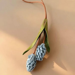 Flower Leather Bag Charm Handmade Leather Keychain Floral Purse Charm for Handbags & Totes Gift for her