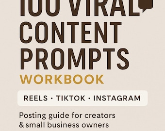 100 Cahier d'exercices sur les invites de contenu viral | Bobines, TikTok, guide de publication Instagram | Téléchargement PDF