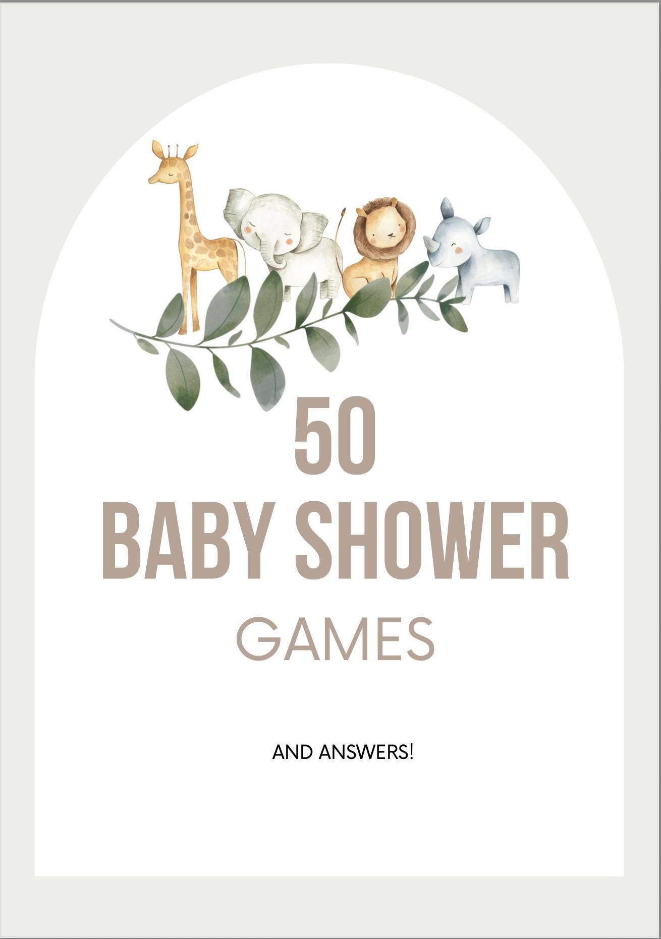 50 Baby Shower Games,Answers: Fun & Easy Party Pack