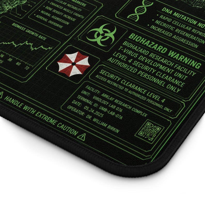 Biohazard Lab Gaming Mouse Pad, Sci Fi Research Desk Mat, Green Virus Lab Desk Pad, Cyberpunk Horror Gamer Mousepad, Tech Gift for Gamers image 12