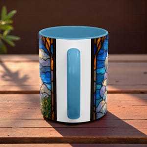 Anime Mug Stained Glass Style, Ghibli Inspired Coffee Mug, Ponyo Aesthetic Anime Cup, Cute Japanese Anime Mug, Anime Lover Gift image 12