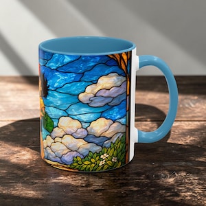 Anime Mug Stained Glass Style, Ghibli Inspired Coffee Mug, Ponyo Aesthetic Anime Cup, Cute Japanese Anime Mug, Anime Lover Gift image 11