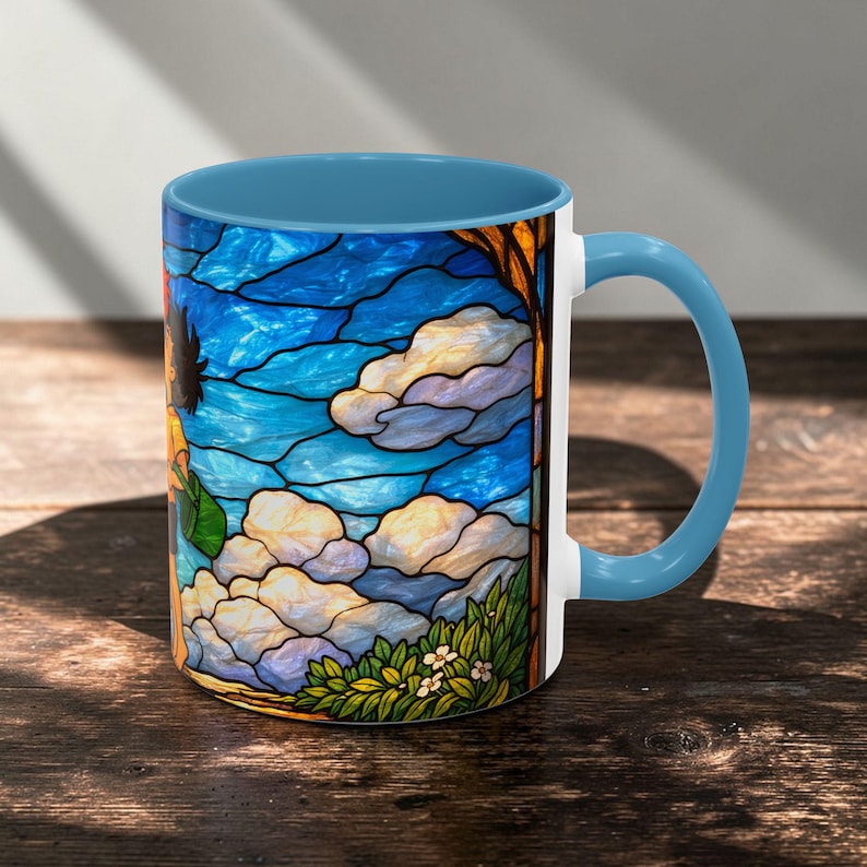 Anime Mug Stained Glass Style, Ghibli Inspired Coffee Mug, Ponyo Aesthetic Anime Cup, Cute Japanese Anime Mug, Anime Lover Gift image 11