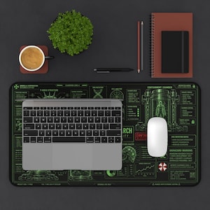 Biohazard Lab Gaming Mouse Pad, Sci Fi Research Desk Mat, Green Virus Lab Desk Pad, Cyberpunk Horror Gamer Mousepad, Tech Gift for Gamers image 7