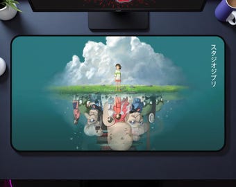 Studio Ghibli Inspired Anime Desk Mouse Pad | Aesthetic Anime Desk Mat | Cute Anime Workspace Decor Gift | Spirited Away Inspired Mouse Pad