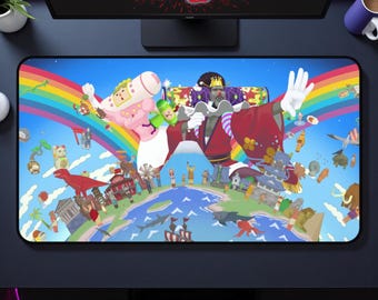 King of All Cosmos Inspired Mouse Pad | Colorful Katamari Style Desk Mat | XL Gaming Mousepad | Anime Game Art Desk Accessory