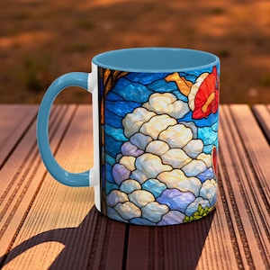 Anime Mug Stained Glass Style, Ghibli Inspired Coffee Mug, Ponyo Aesthetic Anime Cup, Cute Japanese Anime Mug, Anime Lover Gift image 10