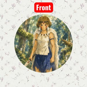 Studio Ghibli Inspired Cork-Back Coaster | Totoro & Spirited Away Art Drink Coaster | Set A Forest Warrior Princess / 4" x 4"