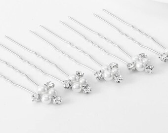 5 pieces Silver Crystal Hair Pin, Rhinestone Bride Wedding Hair Pins Silver Crystal Hair Piece Bridal Hair Accessories for Women and Girls