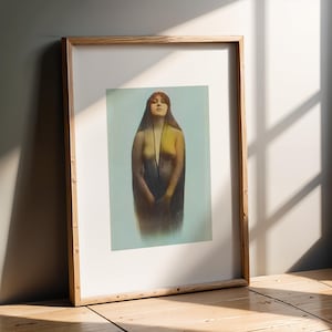 Kaloma | Press Play Art Print Remix | Vintage Antique Wall Decor | Mysterious Elegant Surrealist Black and White Female Portrait Photography