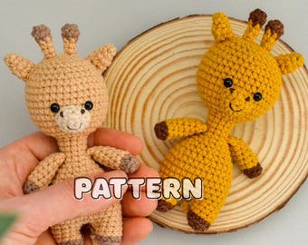 Motif girafe au crochet, petit amigurumi animal de safari (didacticiel numérique PDF)