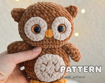 Motif hibou au crochet, PDF facile avec un oiseau Amigurumi