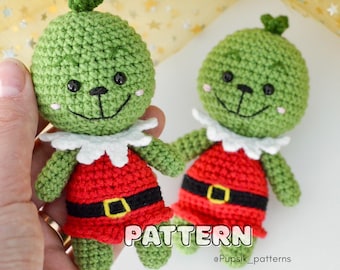 Modèle d'ornement Grinch au crochet - Mini tutoriel amigurumi (Modèle PDF)