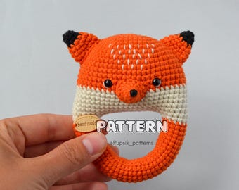 CROCHET PATTERN Fox rattle Woodland baby toy Forest animal toy PDF Diy digital tutorial