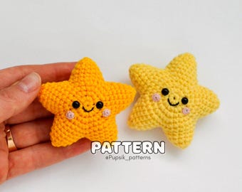 English CROCHET star No SEW pattern Easy amigurumi PDF Diy digital tutorial Amigurumi star pattern