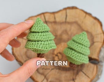 Modèle d'arbre au crochet, arbre forestier Amigurumi facile (didacticiel PDF)