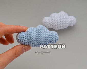Motif nuage au crochet, amigurumi facile sans couture (didacticiel numérique PDF) en anglais
