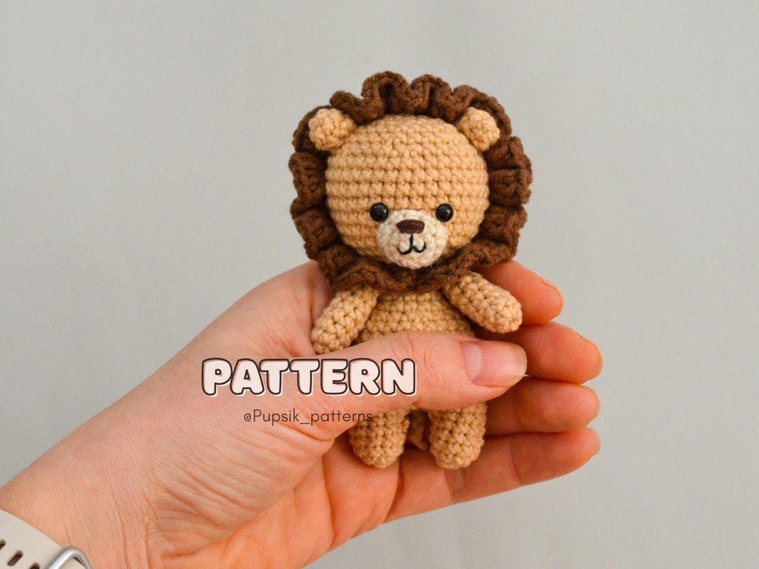 Crochet Lion Pattern, Tiny Amigurumi Safari Animal Toy (PDF Tutorial ...
