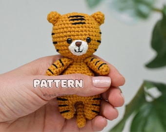 Motif tigre au crochet, petit jouet amigurumi (didacticiel numérique PDF)
