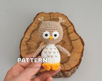 Motif hibou au crochet, oiseau Amigurumi facile (PDF)