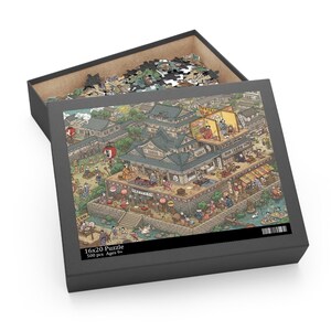 Puzzle comique du château d&#39;Edo - Festival d&#39;art japonais de style ukiyo-e (120 252 500 pièces) | Décoration murale humoristique et idée cadeau originale au Japon