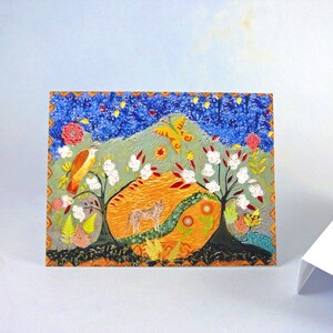 Wise Friends Notecard, with Envelope. Greeting Card, One Folded Premium glossy stationary, blank inside image 1