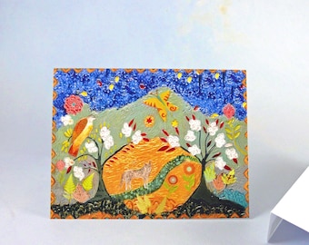 Blank Inside Qty 3 Ink /& Watercolor Drawn There Drawing SEASONS GREETNGS Old Bay Holiday Cards - Baltimore 5x7 Folded Greeting Cards