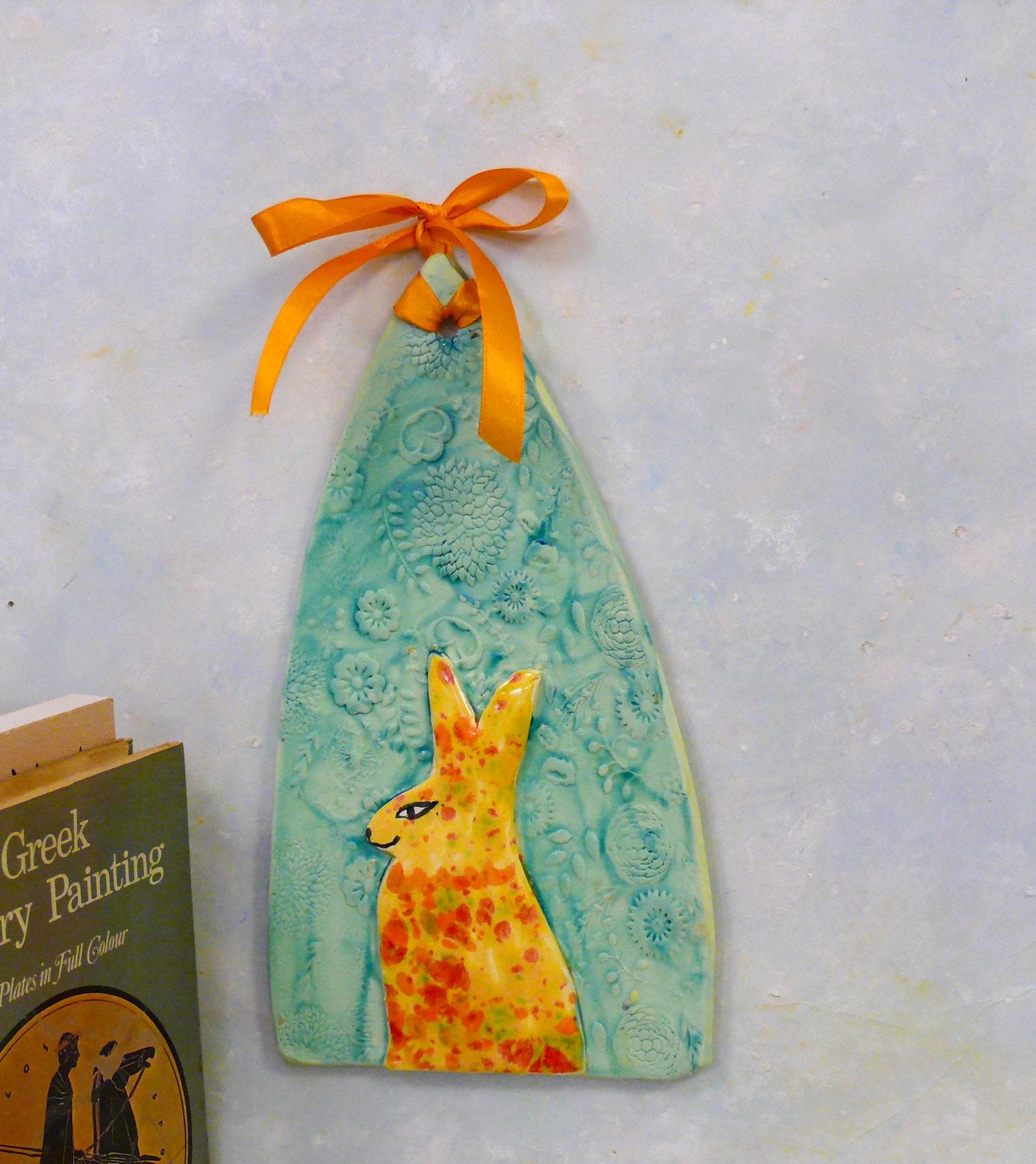 Ceramic Rabbit Tile, by NC Artist Cathy Kiffney - Etsy