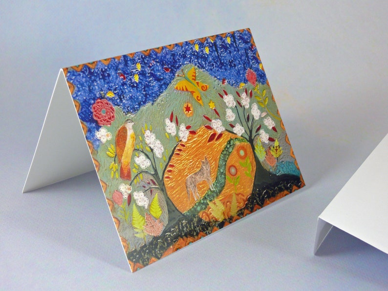 Wise Friends Notecard, with Envelope. Greeting Card, One Folded Premium glossy stationary, blank inside image 6