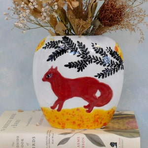 Colorful Ceramic vase, pottery vessel, oval vase, handmade flower vase, table centerpiece, bathroom decor, gift for mom or girlfriend image 1