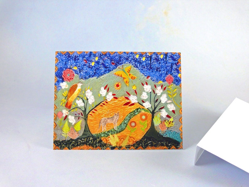 Wise Friends Notecard, with Envelope. Greeting Card, One Folded Premium glossy stationary, blank inside image 1