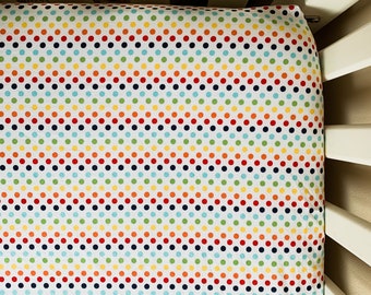 rainbow polka dot crib sheet