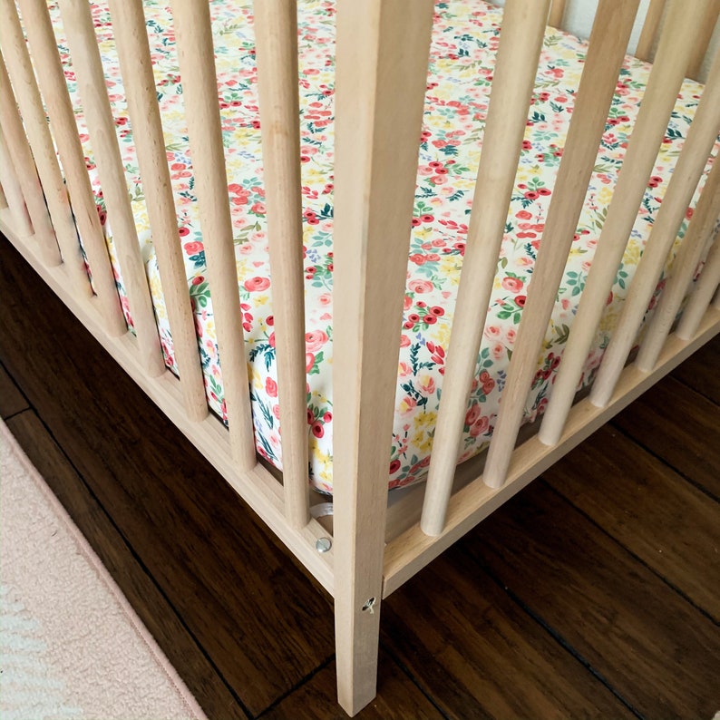 Watercolor Flowers Crib Sheet Girl Mini Crib Sheet Changing Etsy