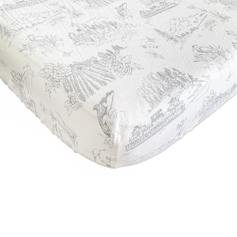 Seattle Fitted Crib Sheet Mini Crib Sheet Changing Pad Etsy
