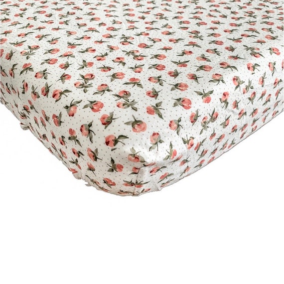 Vintage Tulips Crib Sheet Girl Fitted Mini Crib Sheet Etsy