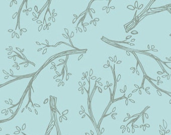 Spring Robins Tree Branches, Clothworks, 100% cotton fabric by the yard, fat quarter, 1/2 yard, quilter's cotton, shirting, trees, branches