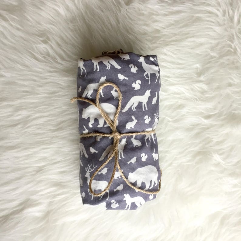 Neutral Pack n Play Nursery Mini Crib Sheet Changing Pad Cover Woodland Animals Crib Sheet Boy Pillowcase Toddler Bedding Baby Gift