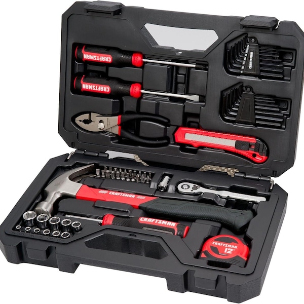57-Piece Mechanics Tool Set: Home & Office Maintenance Kit
